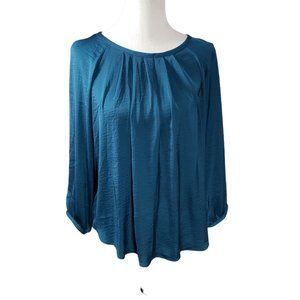 Loft Outlet Women's size Medium Blue/Green Pullover Blouse - Gently Used
